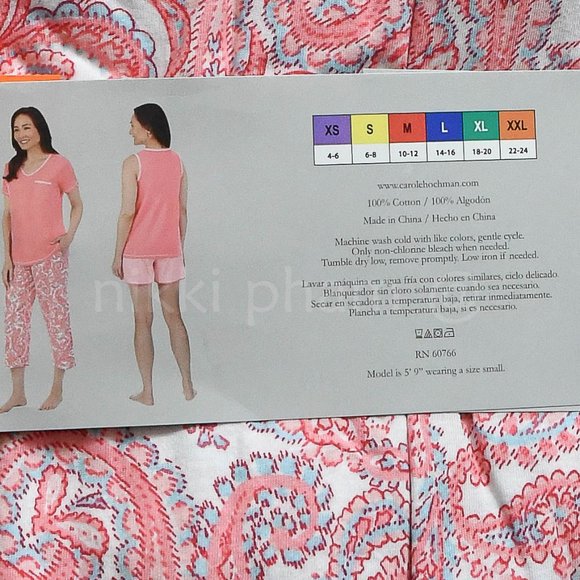 Carole Hochman Ladies' 4-piece Pajama Set in Pink - Picture 4 of 4